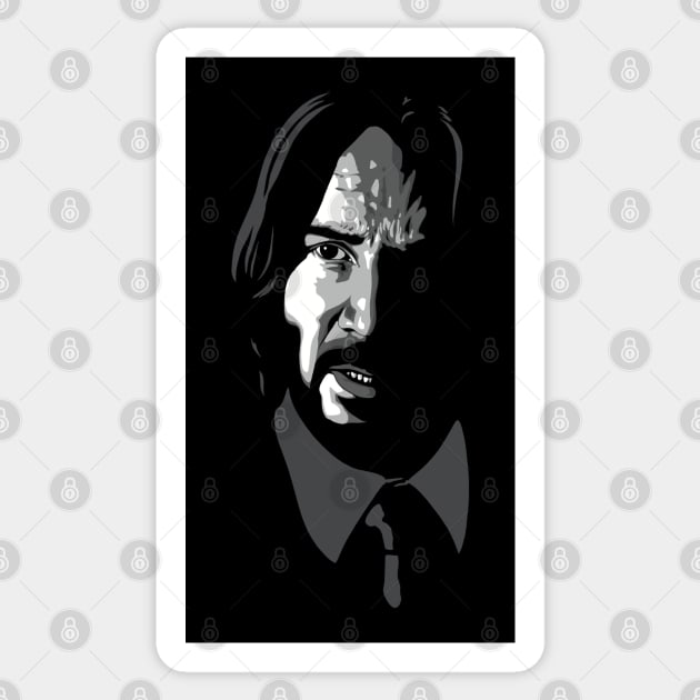 Keanu Reeves greyscale Sticker by @johnnehill